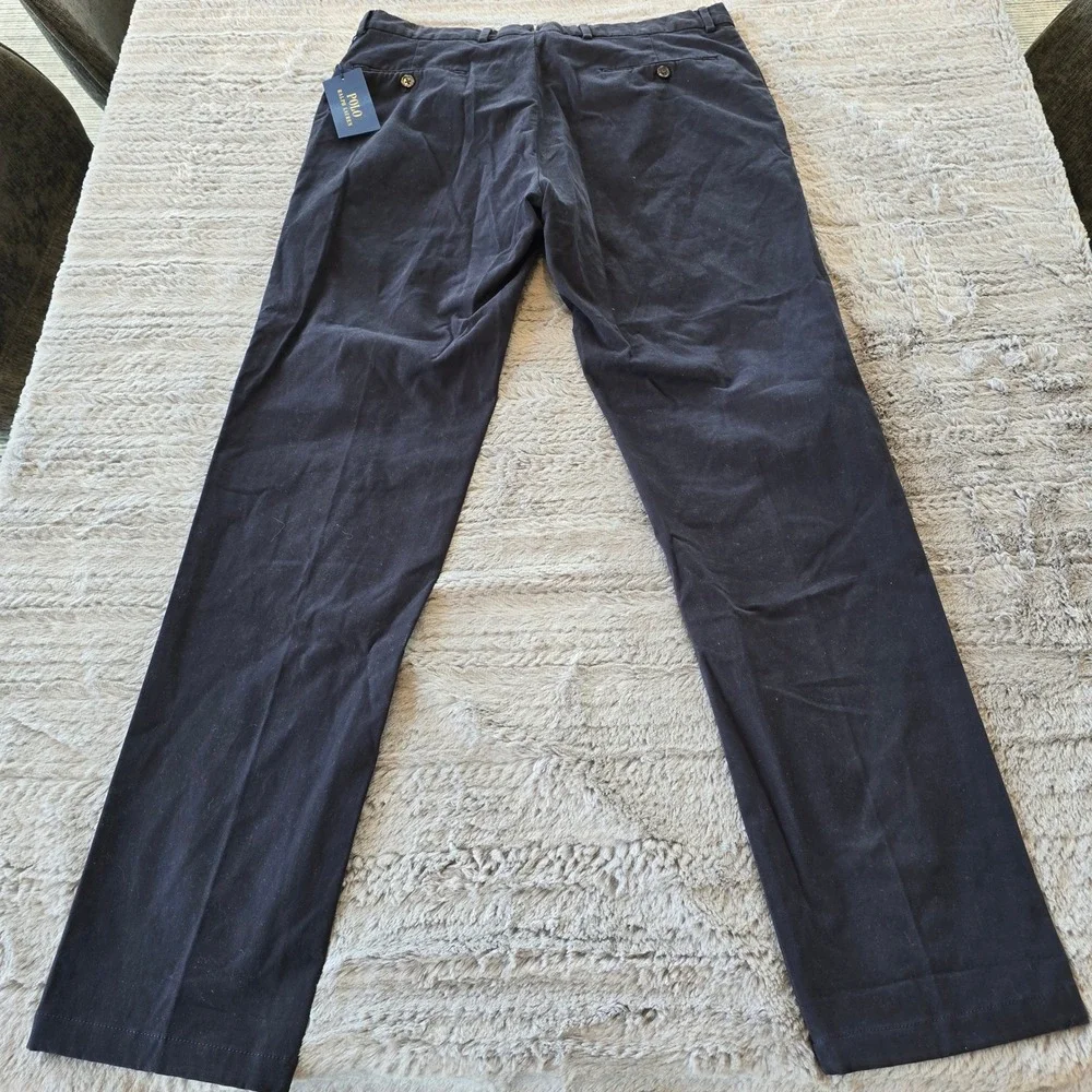 Polo Ralph Lauren Mens Navy Blue Chino Pants Stretch Cotton 34x33 PDFASHION2 New